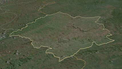 Cankuzo, Burundi - outlined. Satellite