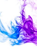 Colored smoke on white background