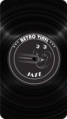 Obraz premium Retro vinyl. Dark abstract circles paint background