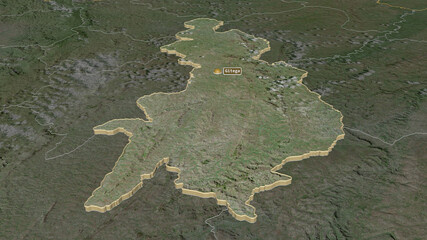 Gitega, Burundi - extruded with capital. Satellite