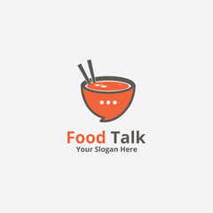 Food Talk Logo Design Template. Illustration vector graphic. Creative Concept for food Discuss logo. food forum logo. Restaurants. Cooking business. cafe communication and menu.