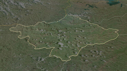 Ngozi, Burundi - outlined. Satellite