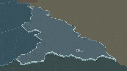 Haut-Mbomou, Central African Republic - extruded with capital. Administrative