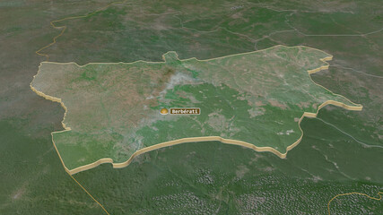Mambéré-Kadéï, Central African Republic - extruded with capital. Satellite