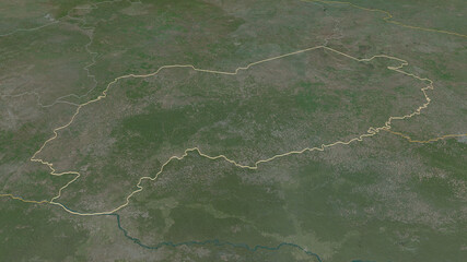 Mbomou, Central African Republic - outlined. Satellite