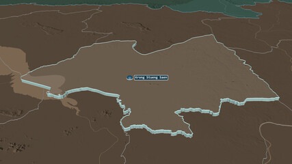 Kâmpóng Thum, Cambodia - extruded with capital. Administrative