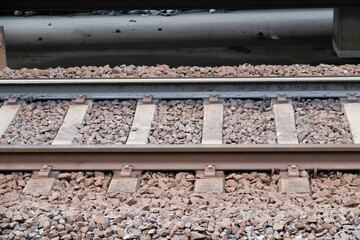 railway on rocks floor 