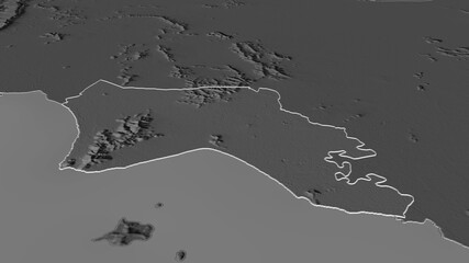 Kep, Cambodia - outlined. Bilevel