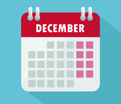 December calendar. Vector, Calendar, poster, graphic.