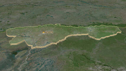 Otdar Mean Chey, Cambodia - extruded with capital. Satellite