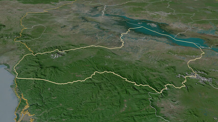 Pouthisat, Cambodia - outlined. Satellite