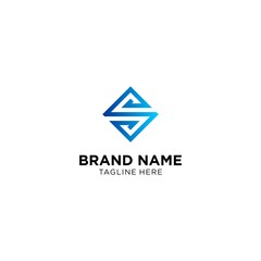 PrintLetter S initial company logo template