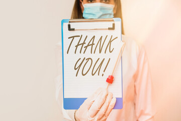 Handwriting text Thank You. Conceptual photo polite expression to acknowledge a gift, service or...