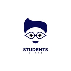 students smart logo with graduation cap / eyeglasses / logo templates