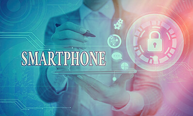 Word writing text Smartphone. Business photo showcasing a mobile phone that performs many of the...