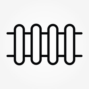 fence icon. simple outline fence vector icon. on white background.