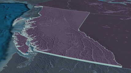 British Columbia, Canada - extruded with capital. Administrative