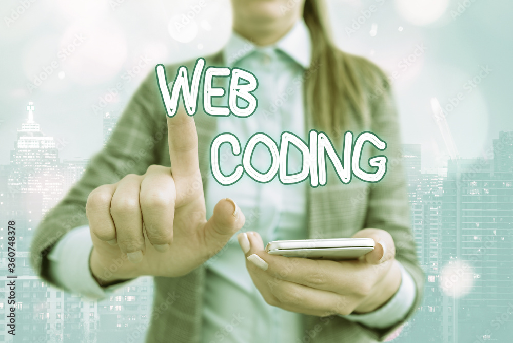 Poster handwriting text writing web coding. conceptual photo a system of symbols and rules used to represen