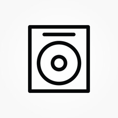 outline DVD player icon vector illustration