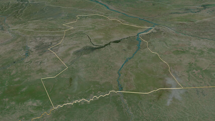 Mandoul, Chad - outlined. Satellite