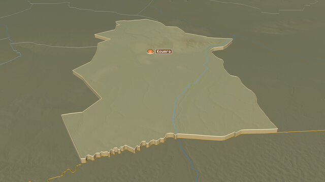 Mandoul, Chad - extruded with capital. Relief