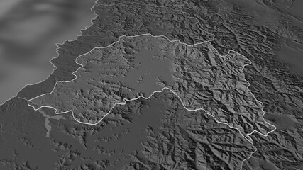 Región Metropolitana de Santiago, Chile - outlined. Bilevel