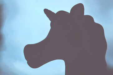 Unicorn in silhouette