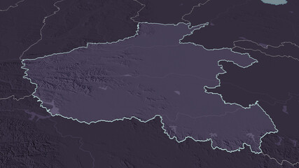 Henan, China - outlined. Administrative