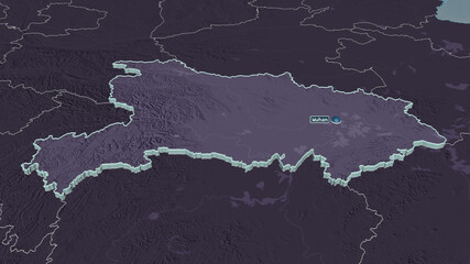 Hubei, China - extruded with capital. Administrative