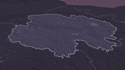 Qinghai, China - outlined. Administrative