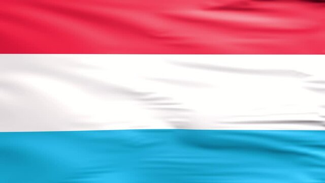 Waving flag. National flag of Luxembourg. Realistic 3D animation