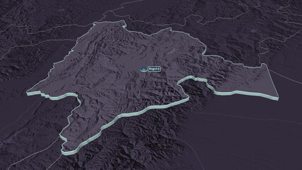 Cundinamarca, Colombia - extruded with capital. Administrative