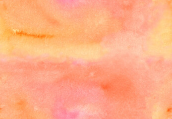 Watercolor abstract seemless pattern in yellow orange and pink