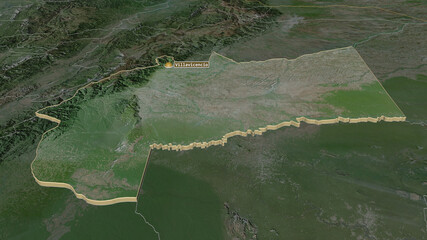 Meta, Colombia - extruded with capital. Satellite