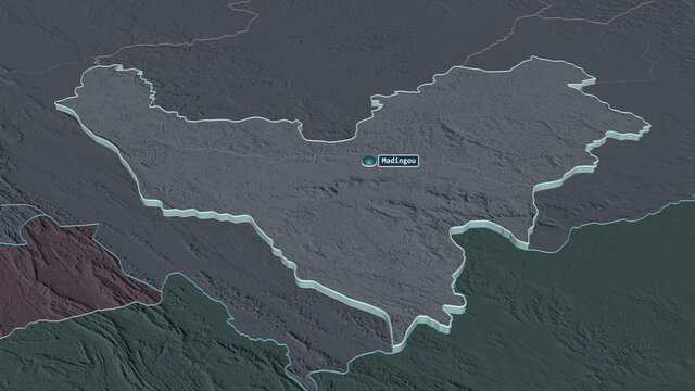 Bouenza, Republic of Congo - extruded with capital. Administrative