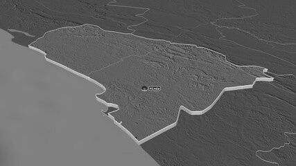 Kouilou, Republic of Congo - extruded with capital. Bilevel