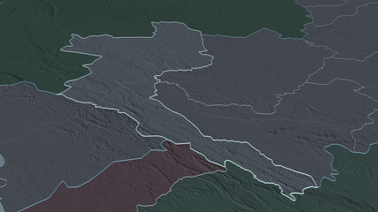 Niari, Republic of Congo - outlined. Administrative