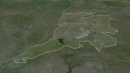 Équateur, Democratic Republic of the Congo - outlined. Satellite