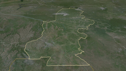 Kasaï, Democratic Republic of the Congo - outlined. Satellite
