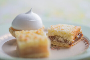 Breakfast with delicious petit cakes