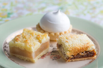Breakfast with delicious petit cakes