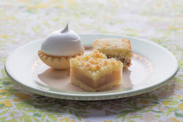 Breakfast with delicious petit cakes
