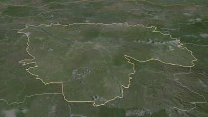 Tshopo, Democratic Republic of the Congo - outlined. Satellite