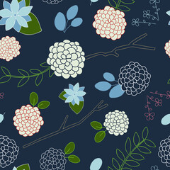 Multi Floral Seamless Repeat Vector Pattern - 360756548