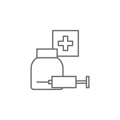 Obraz premium Pharmacy, mall, shopping icon. Element of trade mall icon. Thin line icon for website design and development, app development. Premium icon