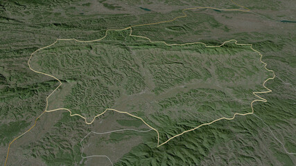 Fototapeta premium Krapinsko-Zagorska, Croatia - outlined. Satellite