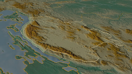 Licko-Senjska, Croatia - outlined. Relief