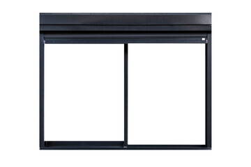 Black Aluminium window frame isolated on white background