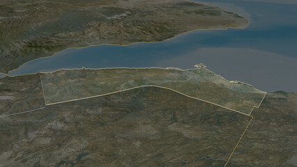 Djibouti, Djibouti - outlined. Satellite