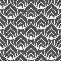 Repetitive Ornament Graphic Great Plexus Texture. Seamless Elegant Vector Roaring Shapes Pattern. Repeat Creative 1930s Design 